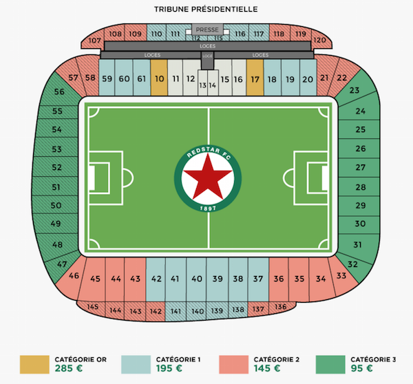 Le Red Star au Stade Jean Bouin dans le 16e arrondissement de Paris à partir du mois de septembre 2016 © Red Star