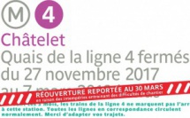 Les quais du métro 4 à Châtelet ouvrent le 30 mars 2018