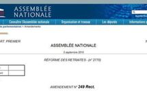 Réforme des retraites : les députés ont rejeté l'amendement n°249 Rect.