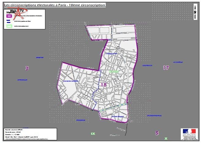 La 18e circonscription législative de Paris (c) Ministère de l'Intérieur