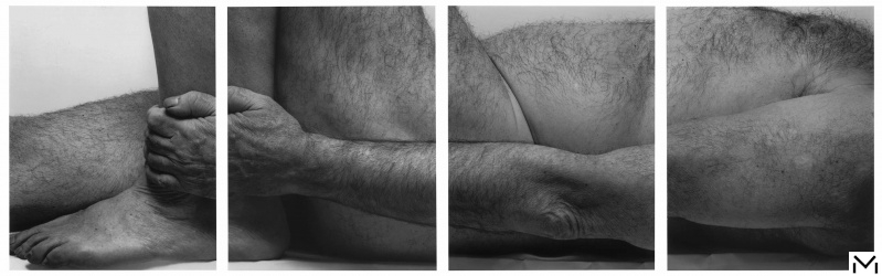 Lying Figure, Holding Leg, Panels, 1990