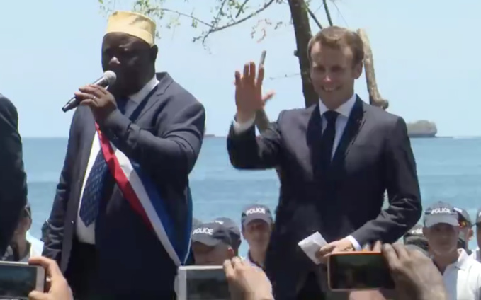 Le président de la République lors de sa visite de Mayotte en 2019