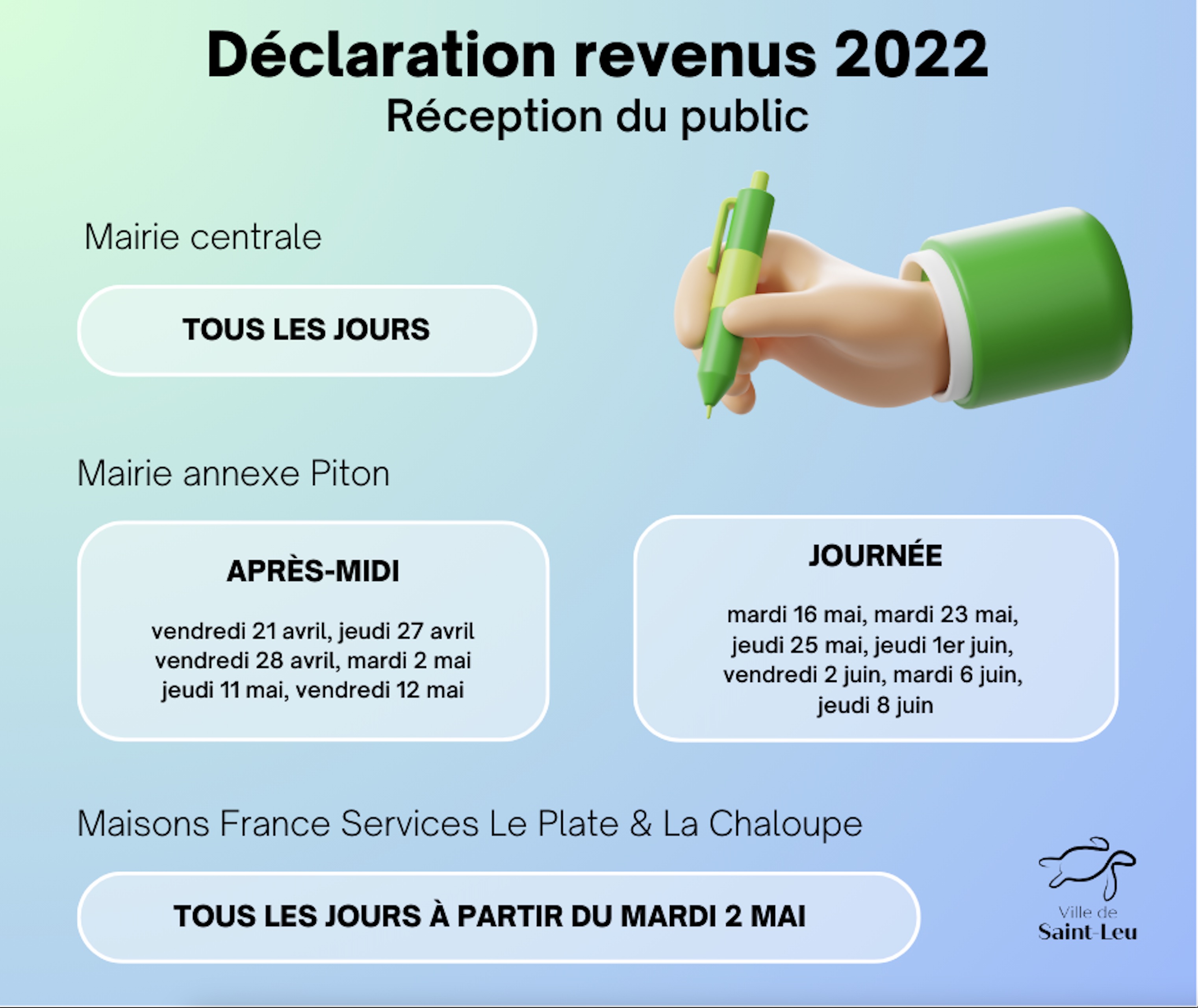 Déclaration des revenus 2022 - Réception du public