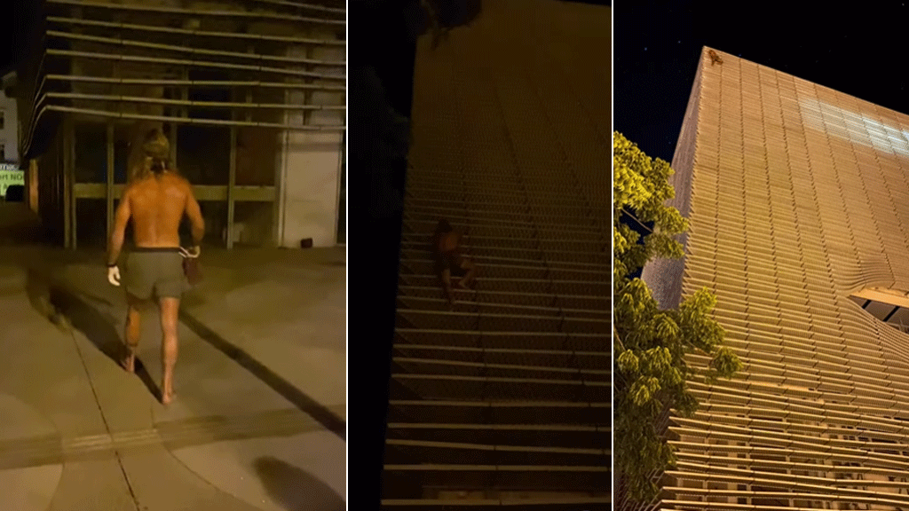 Vidéo : Il escalade à mains nues la façade du bâtiment Cimendef à Saint-Paul