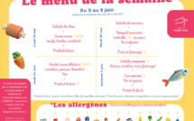 Restauration scolaire : menu du 5 au 9 juin
